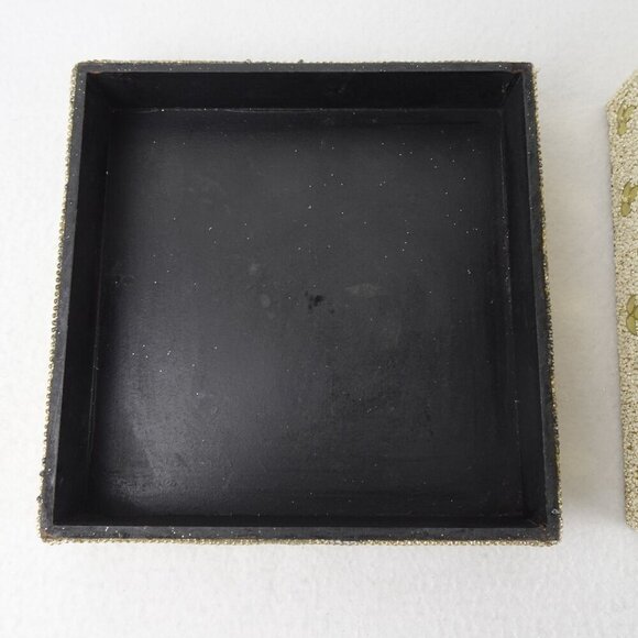 Beaded Wood Jewelry Storage Trinket Box Handcrafted Parrots Bird Theme - Picture 8 of 13